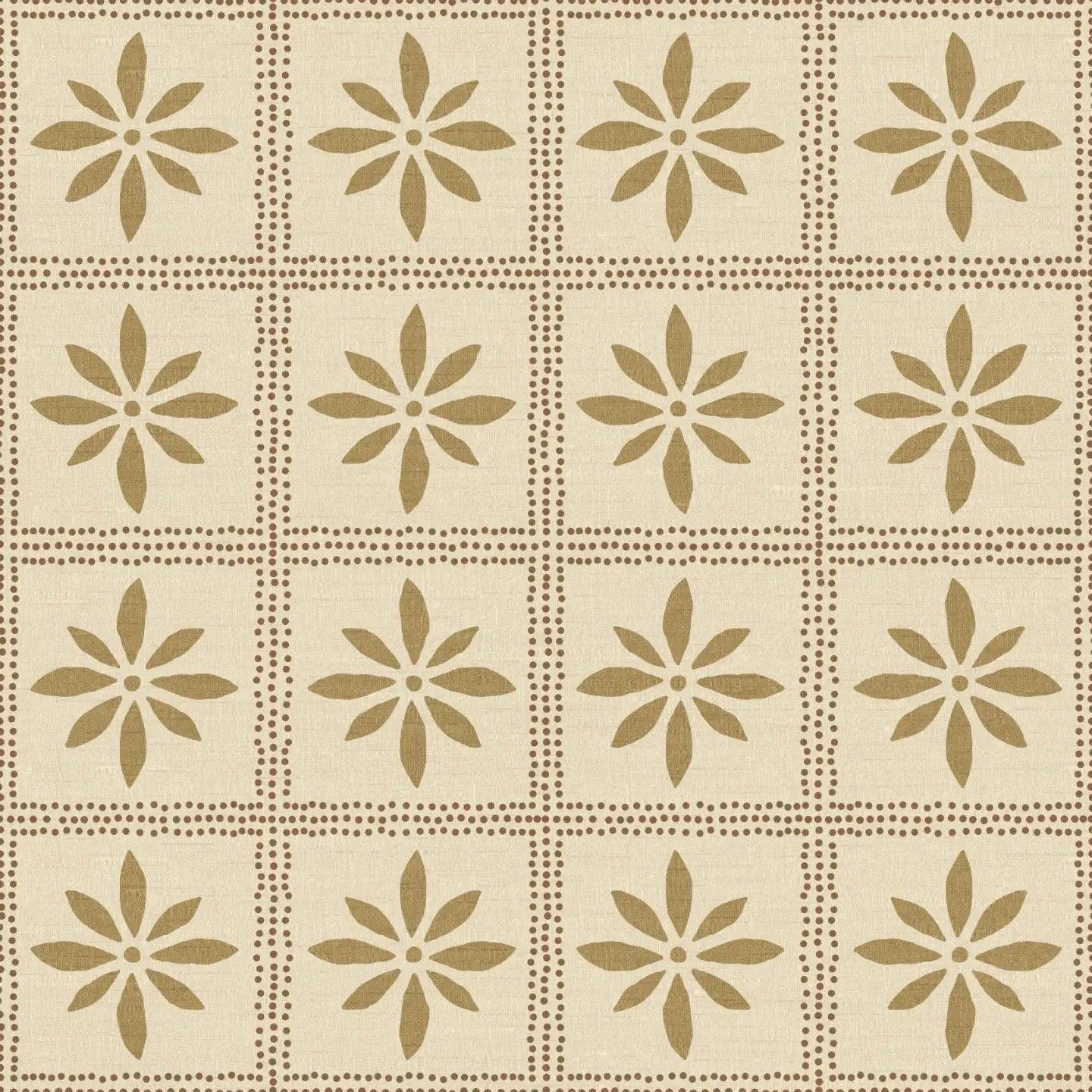 Luxurious Adire-patterned wallpaper in rich gold hues, designed to add depth, warmth, and sophistication to any interior setting.