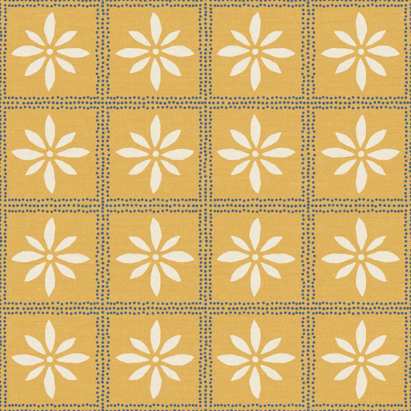 Earthy ochre and yellow tones blend with Adire-inspired patterns, adding warmth and a rustic charm to contemporary interiors.