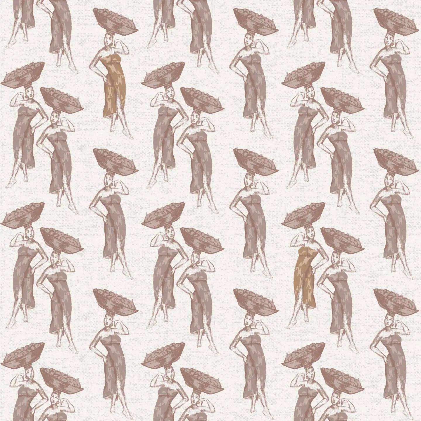 Daavi wallpaper roll highlighting hand-drawn design in Dusty Pink hues.