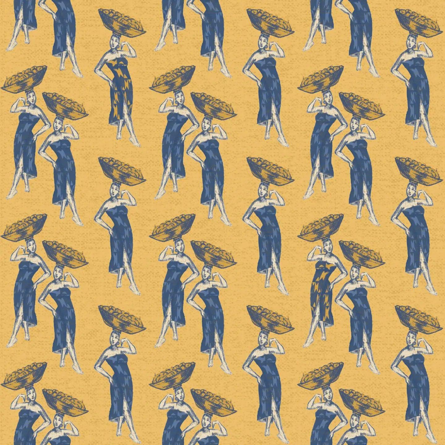 Daavi wallpaper roll featuring hand-drawn design in Jewel hues.