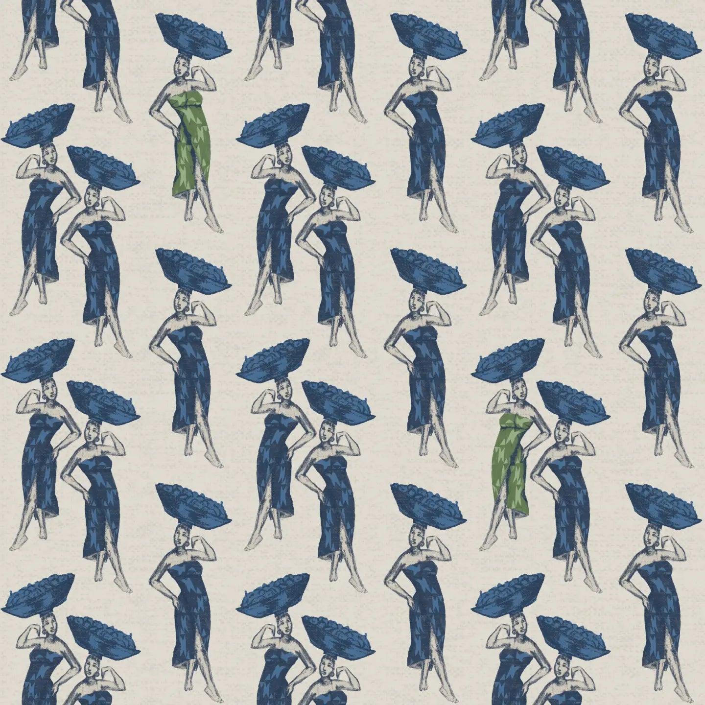 Daavi wallpaper roll highlighting hand-drawn design in Terracotta color.