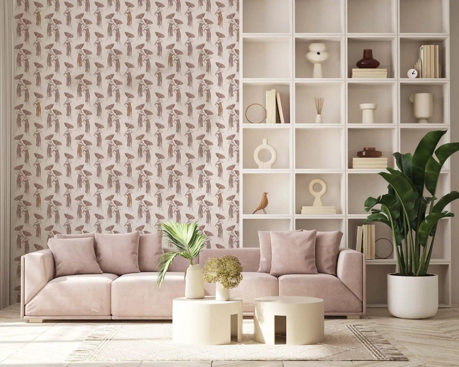 Daavi wallpaper displaying confident pose of Ghanaian woman in Dusty Pink color scheme.