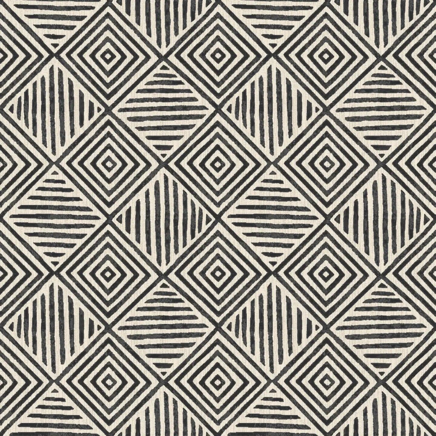 Roll of indigo Àdìrẹ wallpaper featuring detailed West African tribal designs, ideal for elegant and artistic home décor.