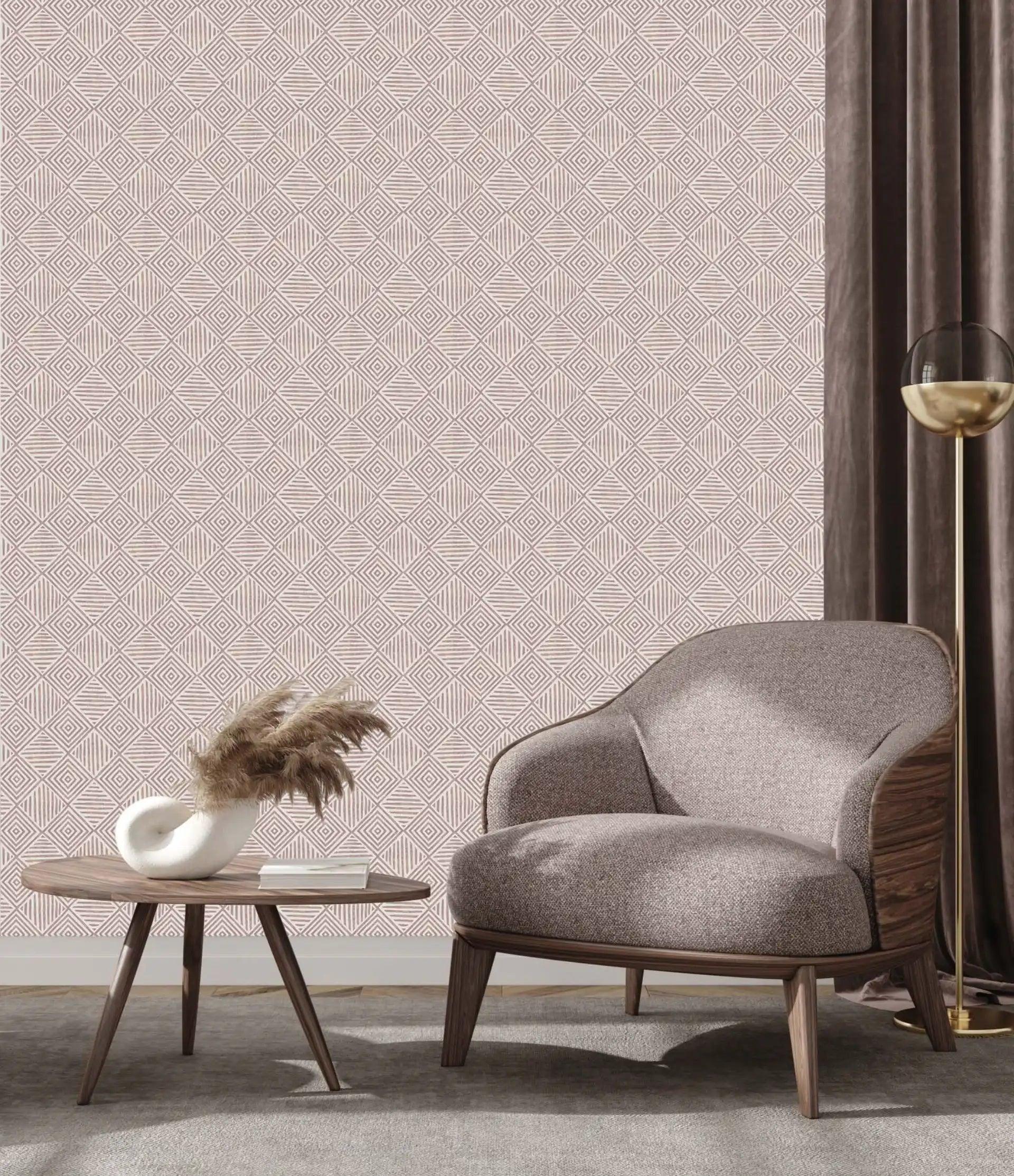 Detailed view of Àdìrẹ-patterned wallpaper in classic blue and white, ideal for creating a bold, culturally infused accent wall.