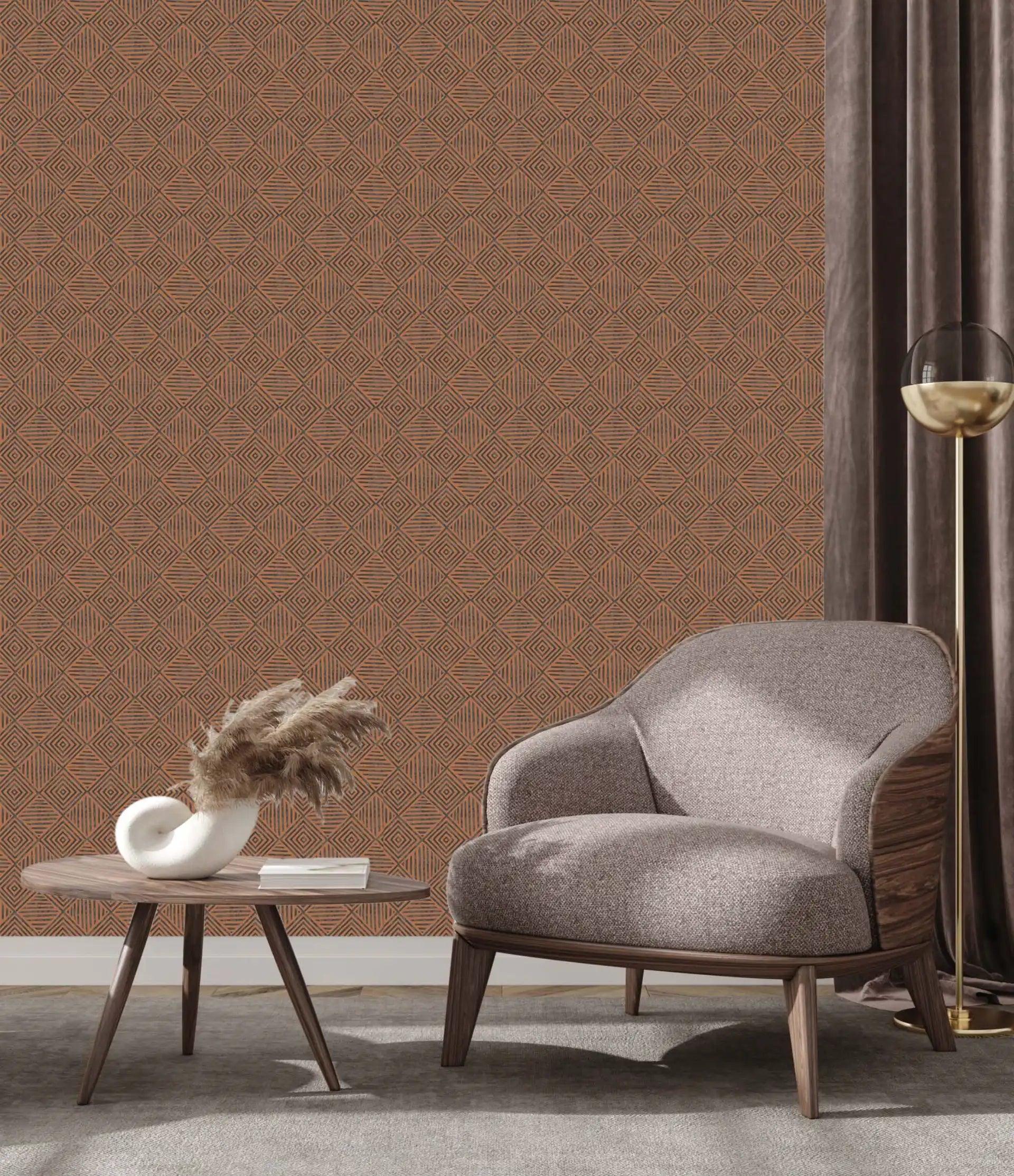 Àdìrẹ-inspired wallpaper featuring bold indigo and white designs, perfect for adding a dynamic and culturally rich element to any room.