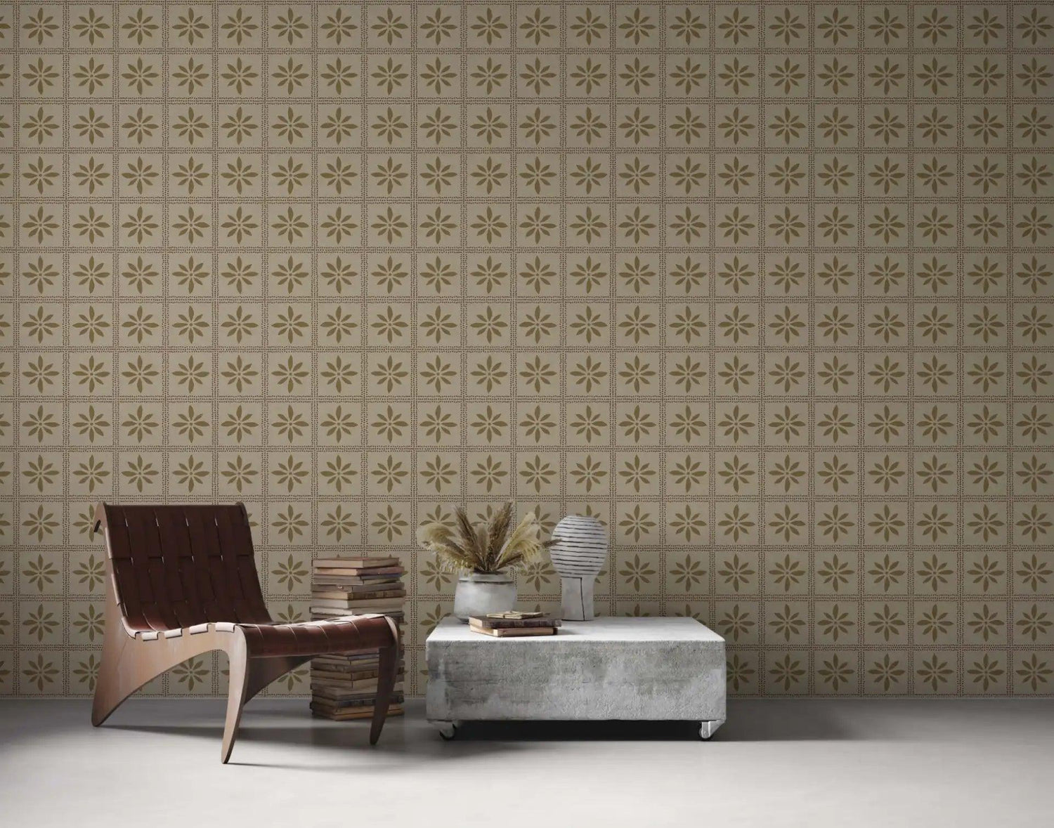 Artistic wallpaper with fluid abstract patterns in muted colors, creating a serene and stylish ambiance for modern spaces.