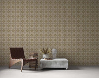 Artistic wallpaper with fluid abstract patterns in muted colors, creating a serene and stylish ambiance for modern spaces.