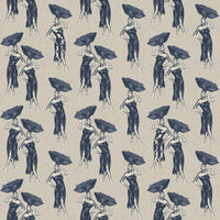 Daavi wallpaper roll showcasing Afro-fusion design with dynamic lines in Adire Blue and White.