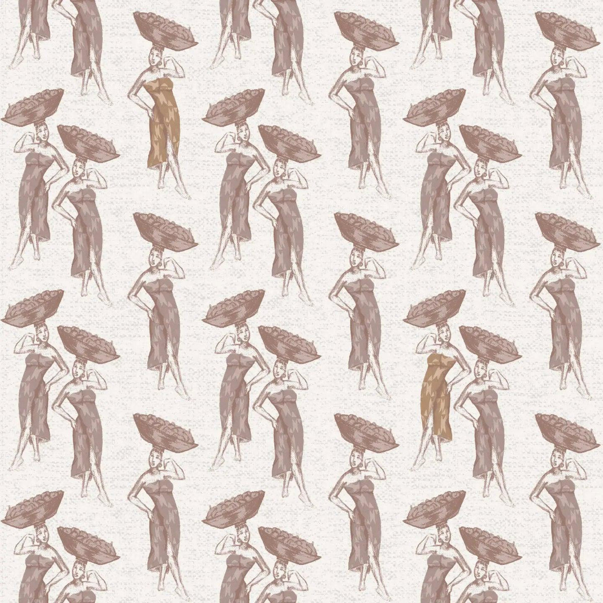 Daavi wallpaper roll highlighting hand-drawn design in Dusty Pink hues.
