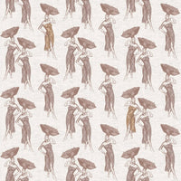 Daavi wallpaper roll highlighting hand-drawn design in Dusty Pink hues.