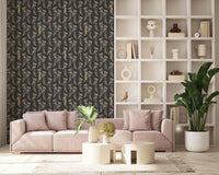 Daavi wallpaper featuring Ghanaian woman's strength in Warm Charcoal palette.