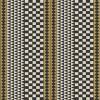 A repeating geometric pattern tutu warm chocolate color wallpaper featuring yellow triangles and squares.