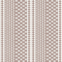 A repeating geometric pattern tutu dusty pink wallpaper featuring triangles and squares.