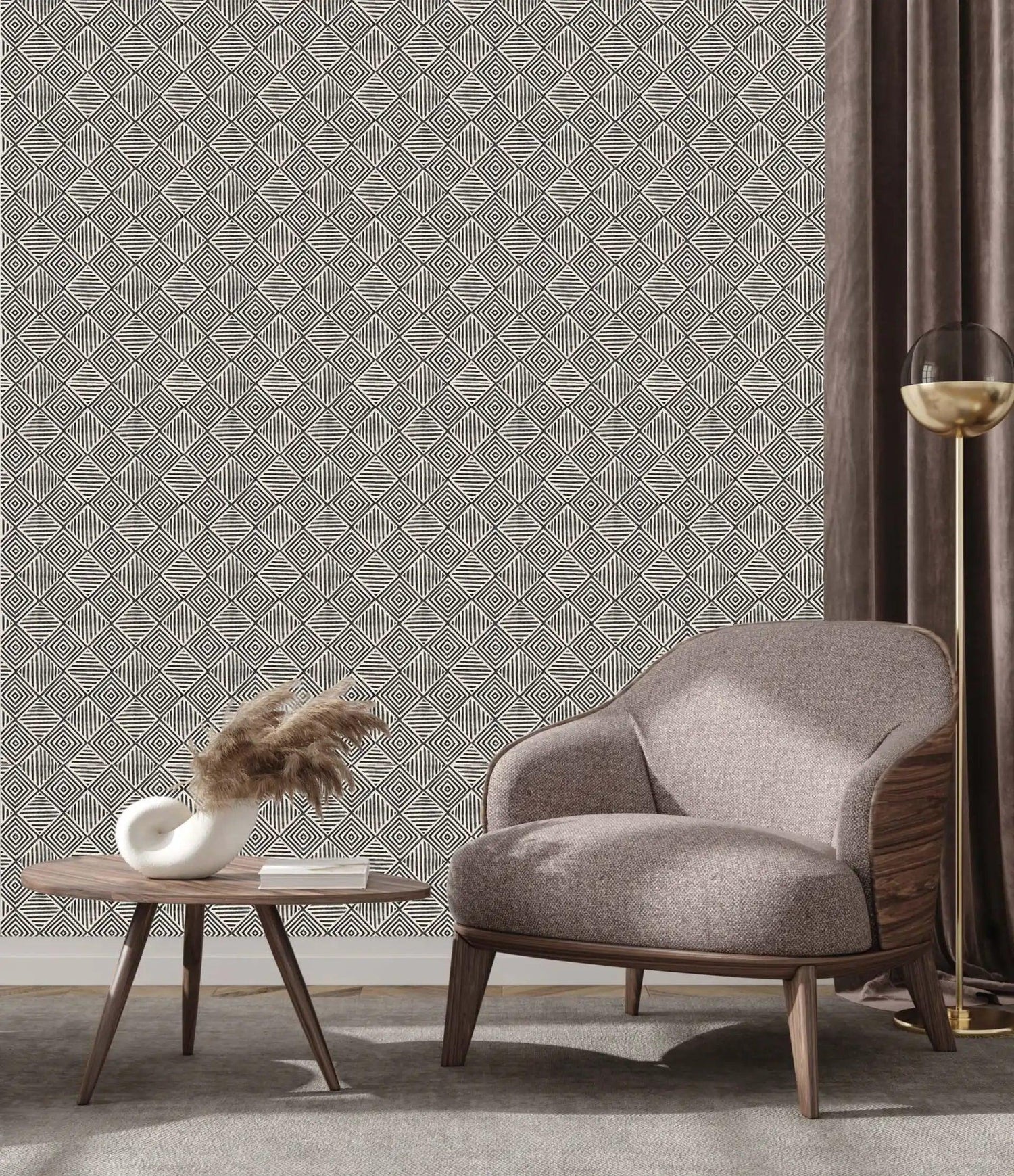 Deep blue Àdìrẹ-patterned wallpaper with unique tribal motifs, offering a sophisticated and cultural aesthetic for walls.